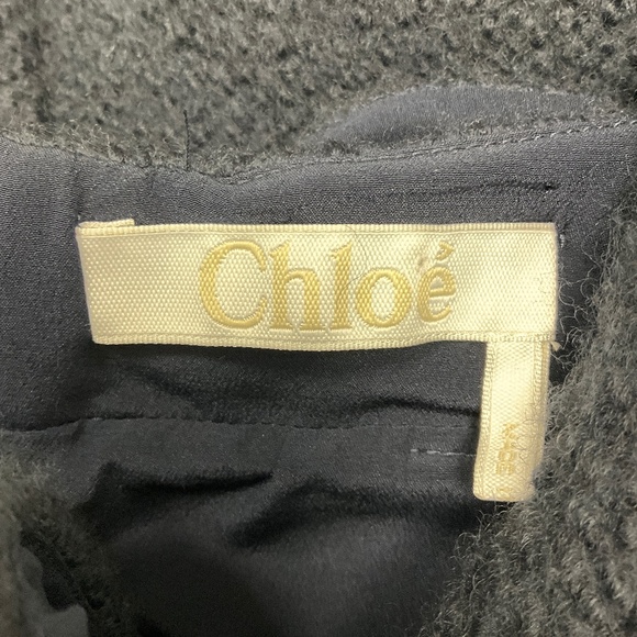 CHLOE ICONIC NAVY SLEEVELESS BOUCLE WOOL DRESS - Picture 4 of 5